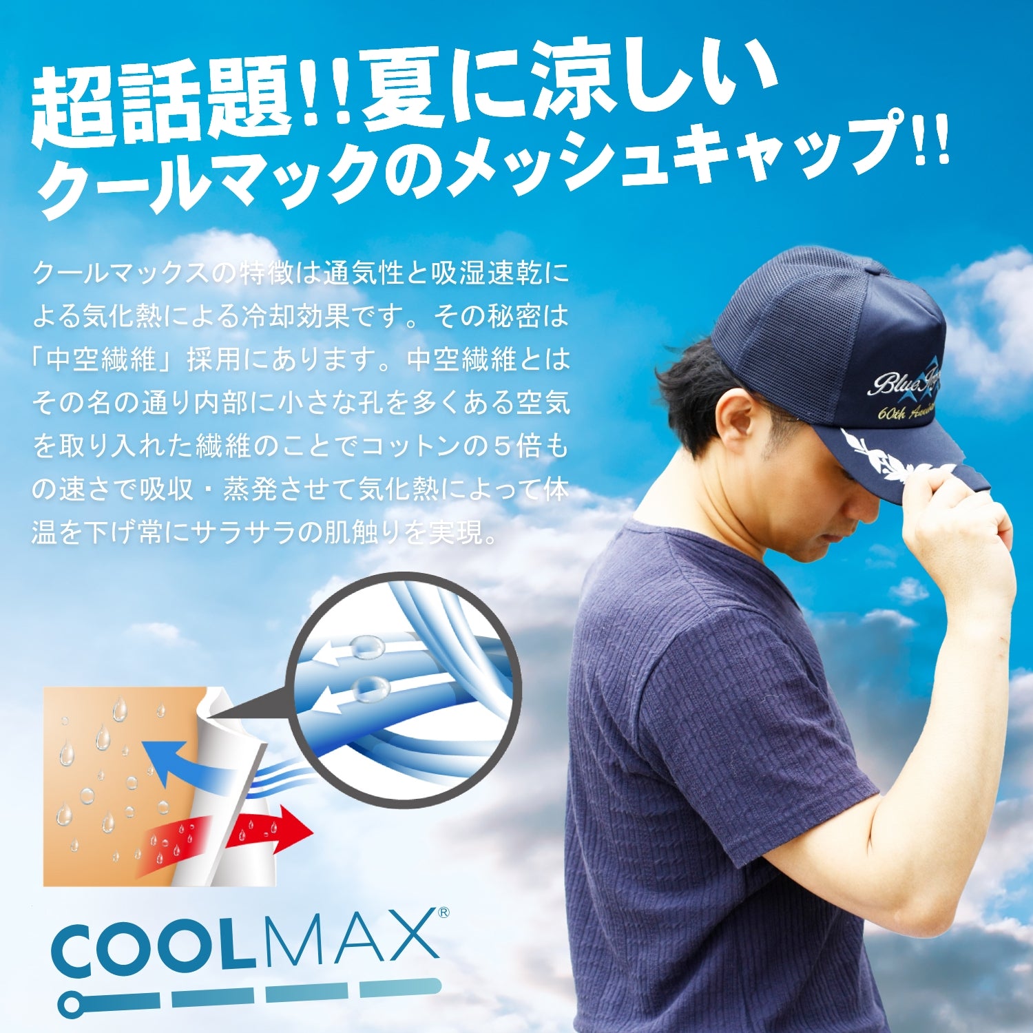 航空自衛隊創設70周年記念 ブルーインパルス COOLMAX®キャップ  シルエット