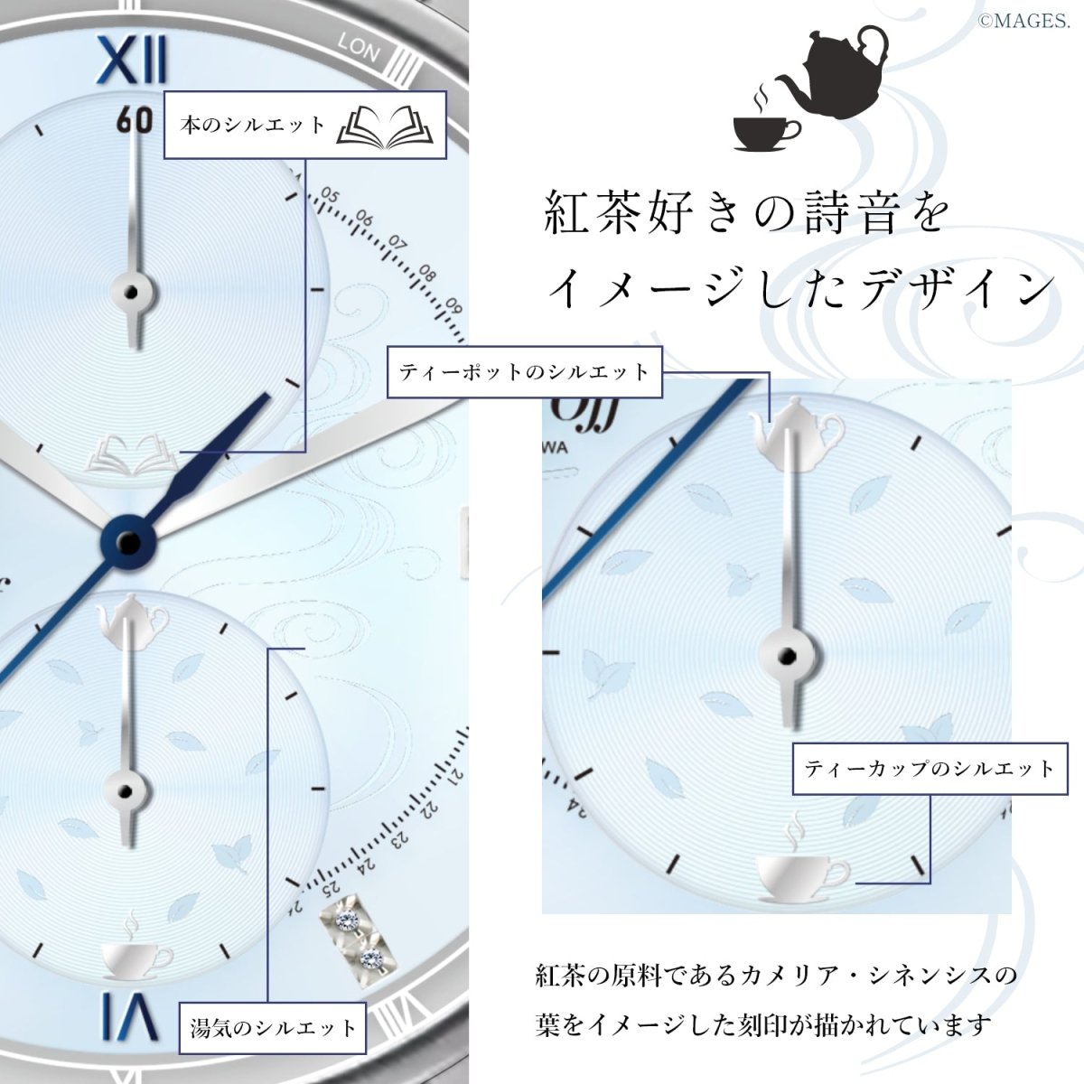 「Memories Off」25周年記念アニバーサリー クロノグラフ腕時計 双海詩音モデル - 公式通販サイト「アニメコレクション/Anime Collection」
